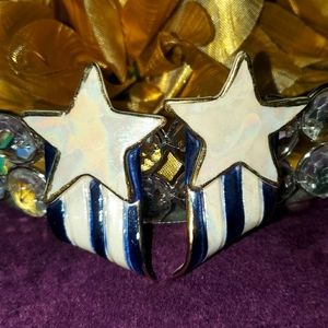 Vintage 80s 90s handmade ceramic earrings pierced